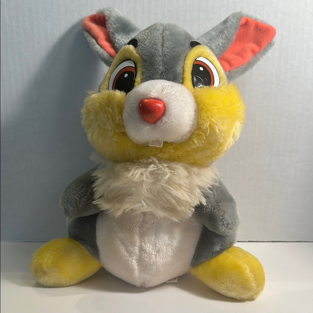 Vintage 1980’s Disney Gray and Yellow Plush Thumper Stuffed Animal